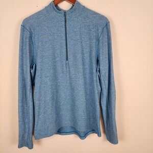 Lululemon Surge‎ Warm 1/2 Zip Heathered Blue Pullover Men's Size Medium